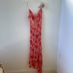 Simple strap burnt velour spring/summer dress